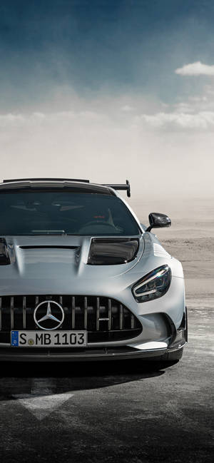 Mercedes AMG IPhone White Silver — iPhone 14 Wallpaper