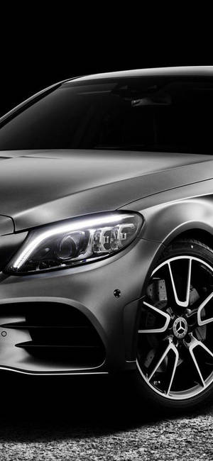 Silver Mercedes Benz Headlight IPhone — Samsung S21 Ultra Wallpaper