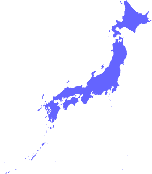 Silweta ng Mapa ng Japan na Asul sa Kulay Abo — Tokyo GIF Wallpaper