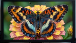 Isang macro shot ng paruparo para sa dalawang monitor.