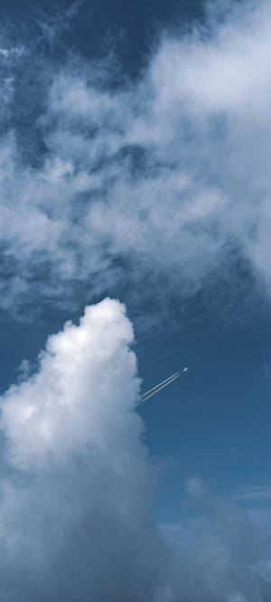Simple Blue Aesthetic Contrails — Pixel 9 Wallpaper