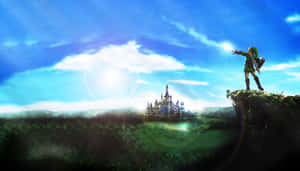 Sina Link at Zelda na nagmamadali upang iligtas ang Kapuluan sa The Legend of Zelda — Legend of zelda GIF Wallpaper