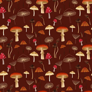 Sinaunang Cute na Kabute na Flora — Cute mushroom Wallpaper