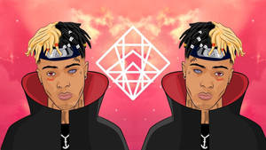 Wallpaper ng Sining Anime ni Xxxtentacion na Magkabilaan