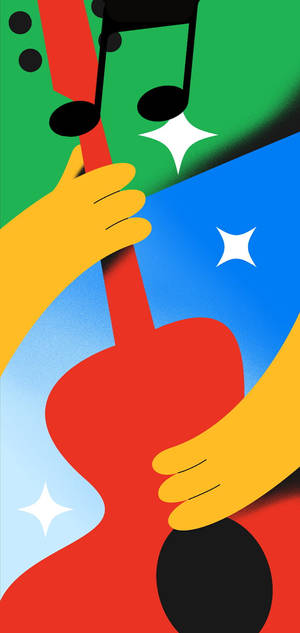 Sining Grapiko ng Gitara Google Pixel 4 — Aesthetic music Wallpaper