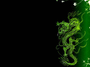 Sining na Itim at Berde na Japanese Dragon PC