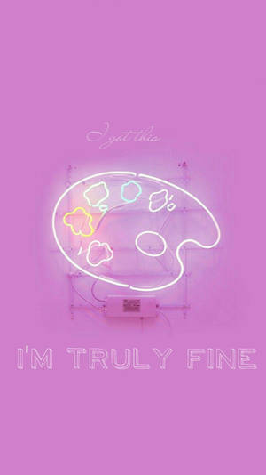 Sining Neon na Aesthetic sa Lilac wallpaper — Maganda aesthetic Wallpaper