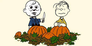 Sining ng Halloween nina Charlie Brown at Linus na wallpaper