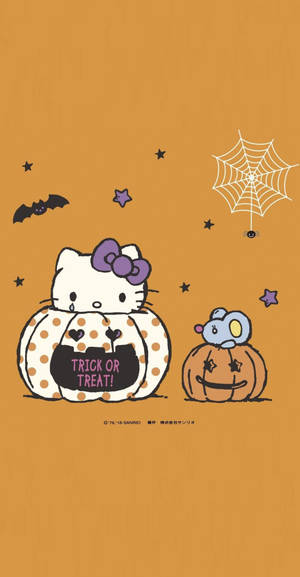 Wallpaper ng Sining ng Hello Kitty Halloween na Nakatutuwa — Hello Kitty Halloween Wallpaper
