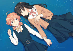 Sining ng konstelasyon ng mga lesbian na anime na wallpaper — Anime Lesbian Wallpaper