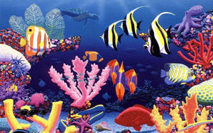 Wallpaper ng sining ng mga astig at astig na isda