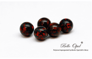Sintetikong Opal na Beads na Pula at Itim na Pattern