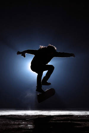Skateboarding silhouette sports mobile wallpaper. — 2:3 Wallpaper