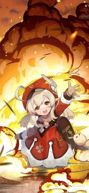 Smiling Klee Genshin Impact Phone — Pixel 10 Pro Wallpaper