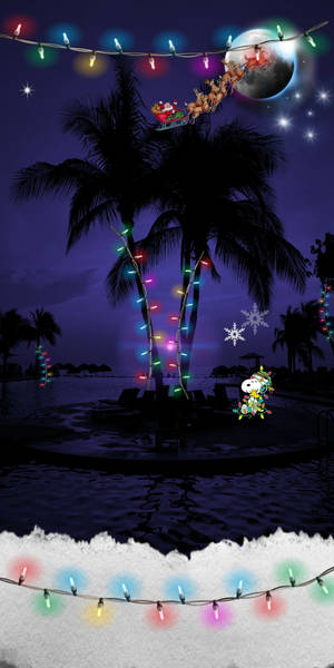 Snoopy Paskong Tropikal na Wallpaper — Snoopy pasko Wallpaper
