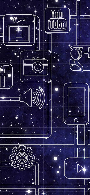 Social Media Geometric Lines — iPhone 18 Wallpaper