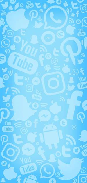 Social Media White Icons — Samsung S23 Wallpaper