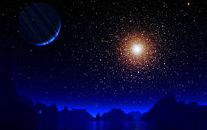 Space aesthetic na buwan sa madilim na kalangitan na wallpaper — Space aesthetic Wallpaper