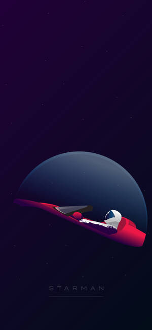 SpaceX Starman digital art wallpaper — 1290x2796 Wallpaper