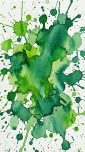 Abstract na background ng splat na watercolor na berde.
