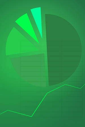Spreadsheet Green Pie Graph — Huawei MatePad Edge Wallpaper