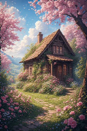 kubo, tagsibol, bulaklak, hardin, cherry blossom, paruparo, burol, namumulaklak, masaya, kalikasan, — iPhone 4 Wallpaper