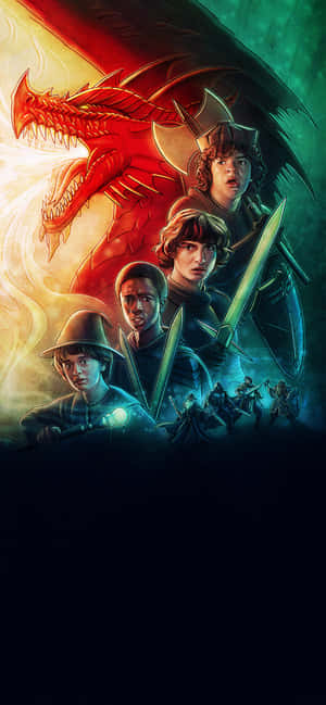 Stranger Things Dungeon And Dragons — iPhone 15 Wallpaper