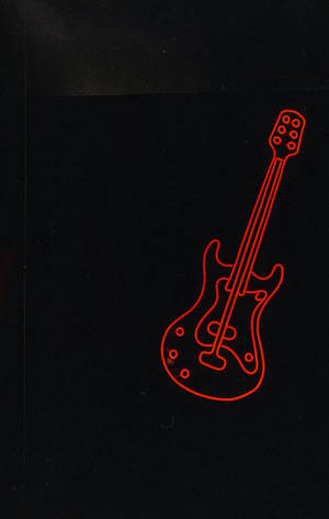 Neon na pulang na gitara na wallpaper na sining. — Galaxy Tab Wallpaper