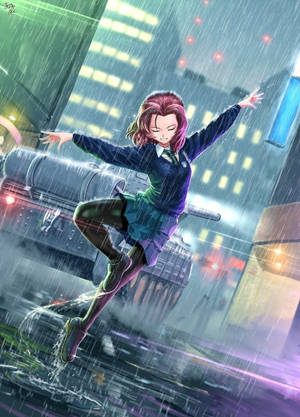 Wallpaper ng Anime na Babae na Sumasayaw sa Ulan — Sayaw ng anime Wallpaper