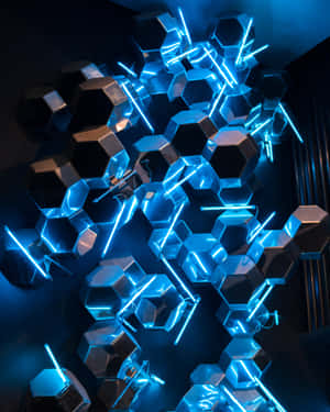 Neon Blue na background — Neon blue Wallpaper