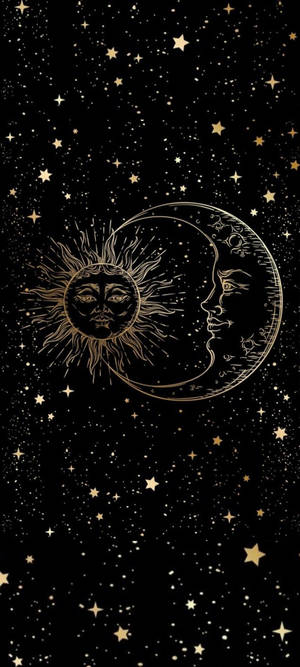 Sun And Moon Aesthetic — iPhone 15 Pro Wallpaper