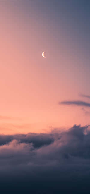 Sunset Cloud At Moon — iPhone 17e Wallpaper