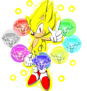Super Sonic na may Chaos Emeralds, HD Png Download