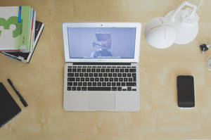 closeup photo of turned-on MacBook air — MacBook Air M2 Wallpaper