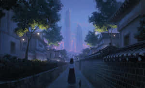 Background ng Eskinita — Anime aesthetic GIF Wallpaper