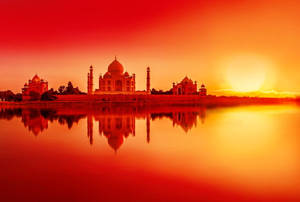 Taj Mahal magandang paglubog-lubog ng araw wallpaper