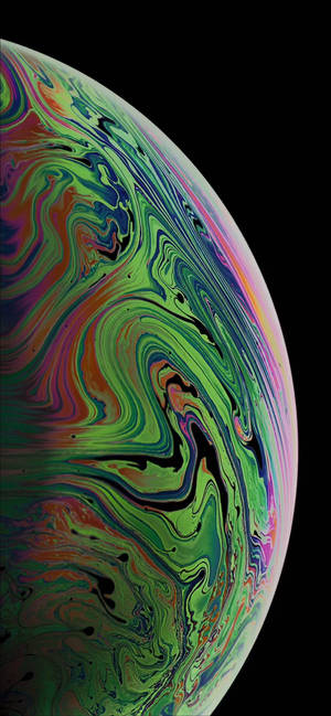 Marbled green abstract half bubble iPhone XR wallpaper