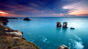 Wallpaper ng tanawin ng gulf coast sa karagatan — Tanawin sa karagatan Wallpaper