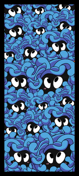 Tangela Faces Pattern — iPhone Xs Wallpaper