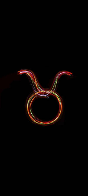 Taurus Makulay na Simbolo ng Neon — iPhone 14 Pro Wallpaper