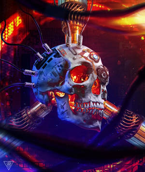 Fan Art Skull Technology wallpaper — Tecno Phantom V Fold2 Wallpaper