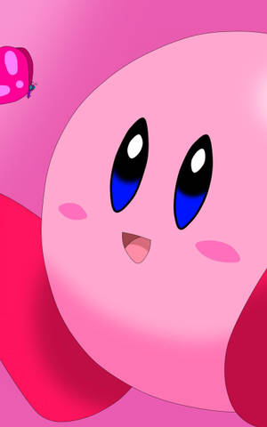 Magandang wallpaper ng adorable na pink Kirby — Galaxy Tab S9 Wallpaper