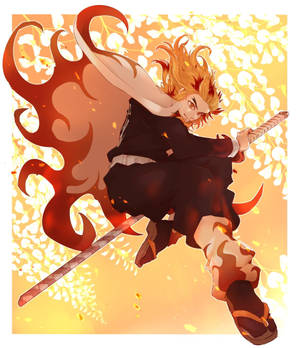 Rengoku Kyoujurou Jump wallpaper — Galaxy Z Fold 6 Wallpaper