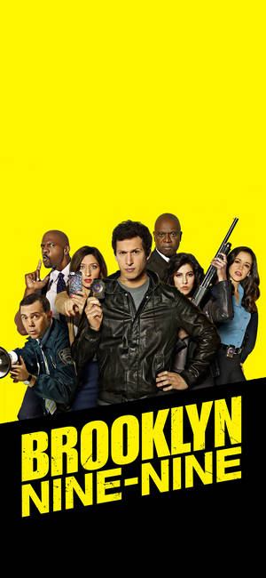 Brooklyn Nine Nine Yellow Black Theme wallpaper. — iPhone 16 Wallpaper