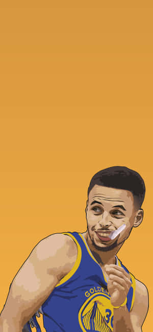 Stephen Curry Cartoon — iPhone 16 Pro Wallpaper