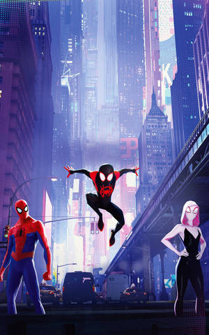 Spider Man trio Spider-Verse mobile wallpaper — Galaxy Tab Wallpaper