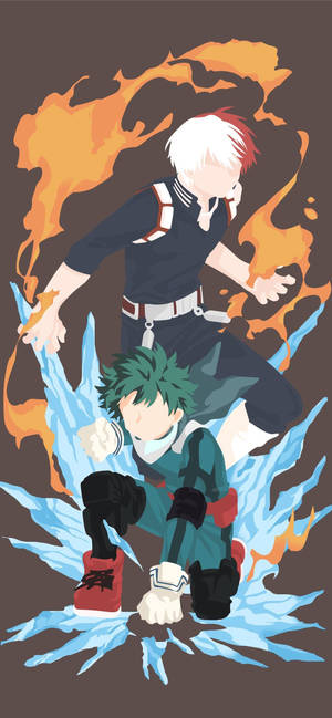 Todobakudeku Izuku at Shoto art wallpaper — iPhone 15 Pro Wallpaper