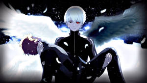 Tokyo Ghoul characters itim at puting pakpak wallpaper