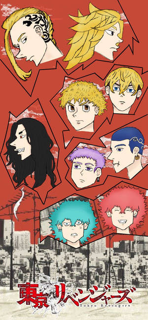 Tokyo Revengers iPhone Gang Members Digital Painting — Pixel 8a Wallpaper