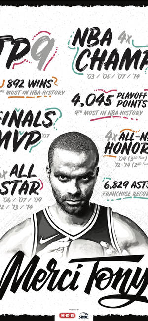 Estadistika ng Basketbol ni Tony Parker — 19.5:9 Wallpaper